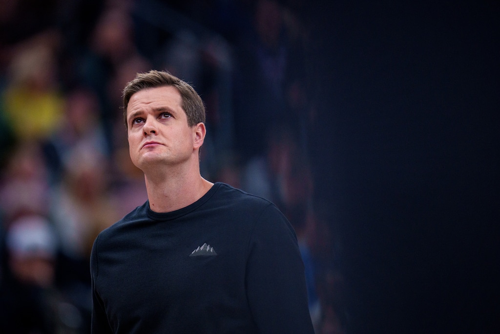 (Trent Nelson  |  The Salt Lake Tribune) Will Hardy as the Utah Jazz host the Atlanta Hawks, NBA basketball  in Salt Lake City on Tuesday, Jan. 7, 2025.