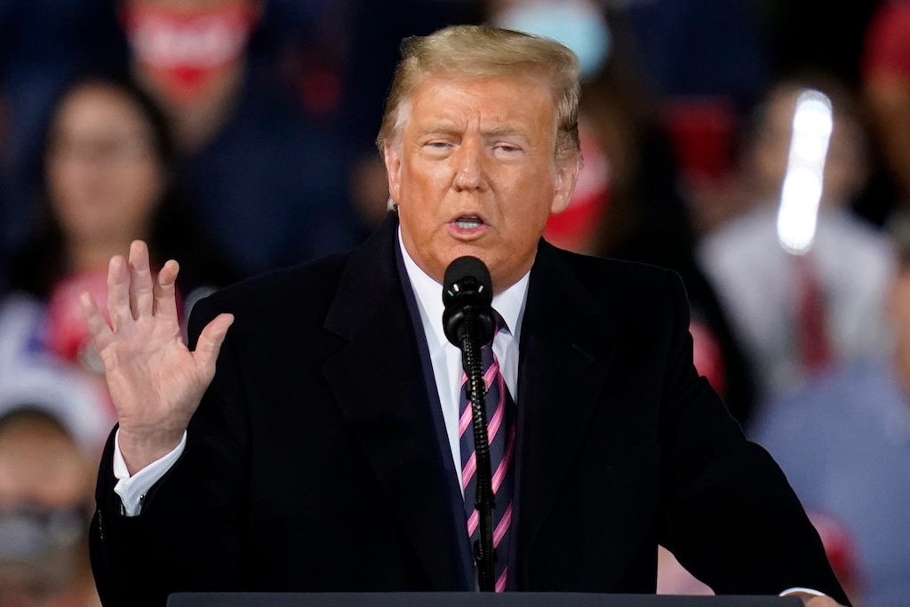 (Keith Srakocic | AP) President Donald Trump speaks at a campaign rally, Tuesday, Sept. 22, 2020, in Moon Township, Pa.