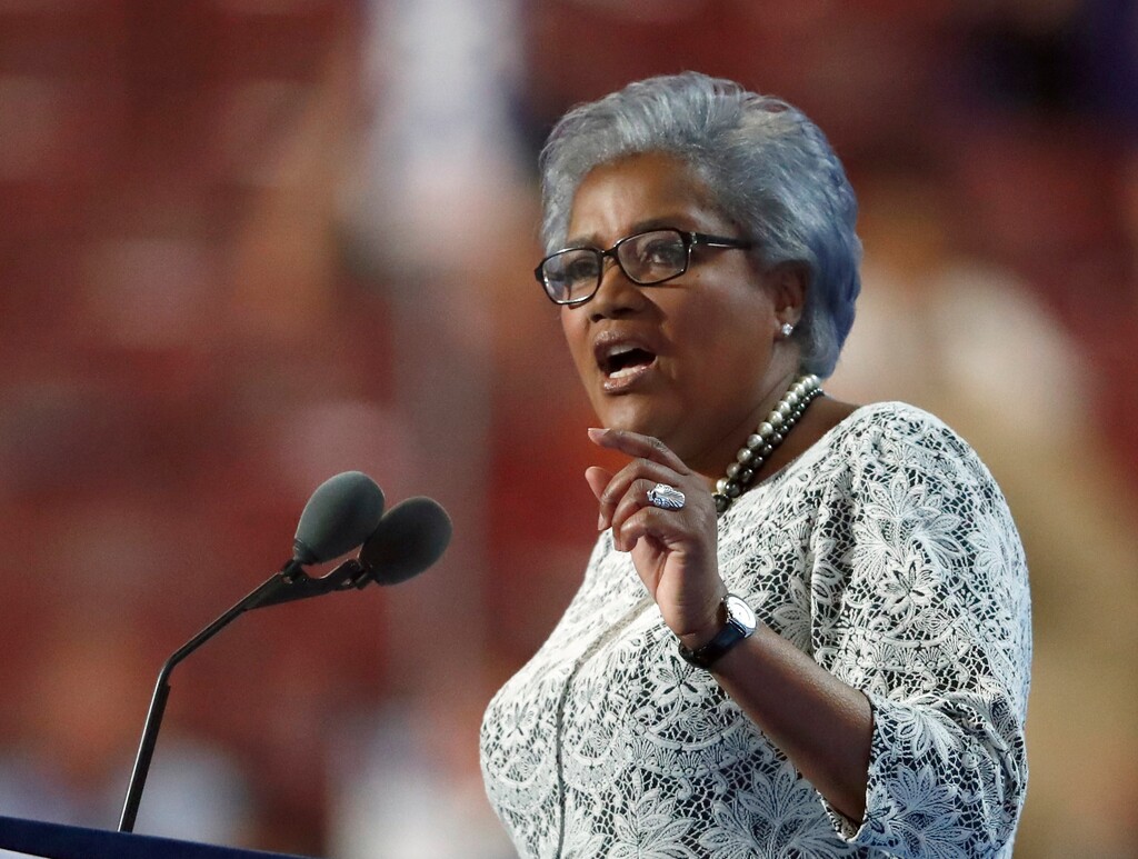 (Paul Sancya | The Associated Press) This July 26, 2016, file photo shows former head of the Democratic National Committee Donna Brazile speaking during the second day of the Democratic National Convention in Philadelphia. Brazile says she considered replacing Hillary Clinton as the party’s presidential nominee with then-Vice President Joe Biden. She makes the revelation in a memoir being released Tuesday, Nov. 7, 2017. This is according to The Washington Post, which obtained an advance copy of the book.