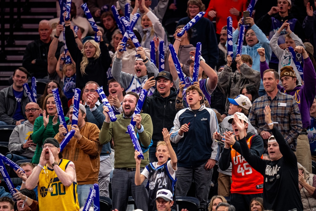 (Trent Nelson  |  The Salt Lake Tribune) Jazz fans as the Utah Jazz host the Houston Rockets, NBA basketball in Salt Lake City on Monday, Dec. 1, 2025.