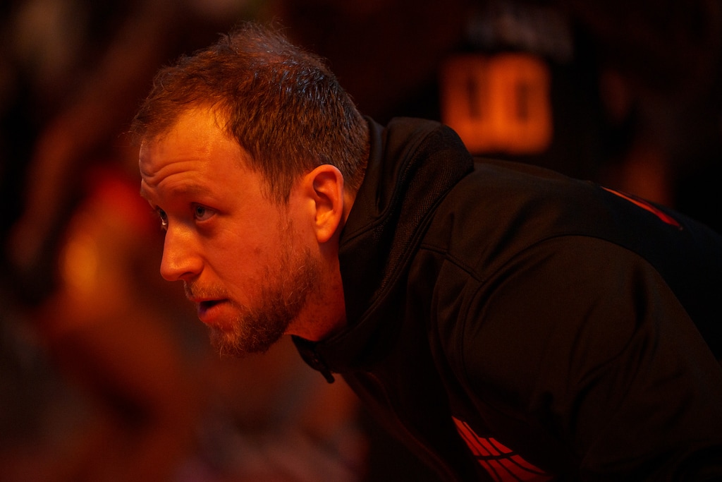 (Trent Nelson | The Salt Lake Tribune) Then with the Utah Jazz, Joe Ingles prepares for a game agains the Boston Celtics in Salt Lake City on Friday, Dec. 3, 2021. Ingles returned to Utah as a member of the Milwaukee Bucks for Friday's game at Vivint Arena.