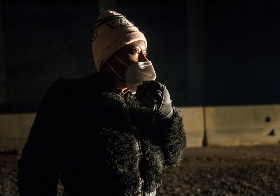 (Rick Egan | The Salt Lake Tribune)  Ty Bellamy, an advocate for the homeless, checks on a camp that was recently moved from the Rio Grande area earlier this week, Saturday, Dec. 12, 2020.