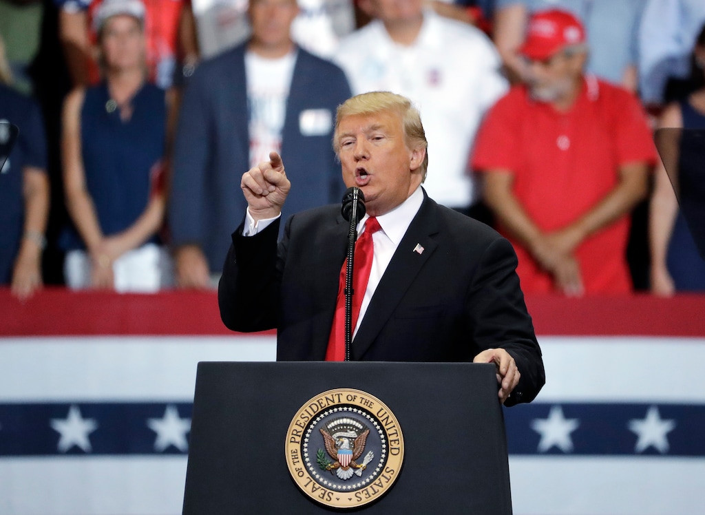 (Chris O'Meara  |  AP Photo)  President Donald Trump gestures during a rally Wednesday, Oct. 31, 2018, in Estero, Fla.