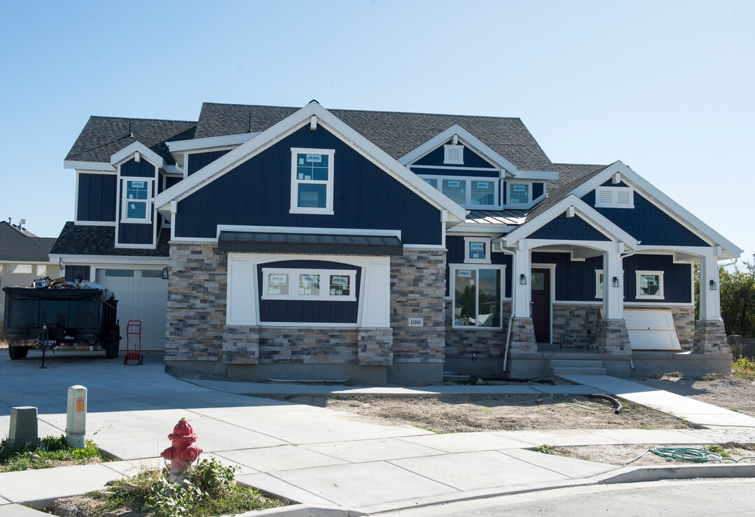 (Rick Egan  |  The Salt Lake Tribune)     Custom home in Riverton, Monday, Sept. 24, 2018.