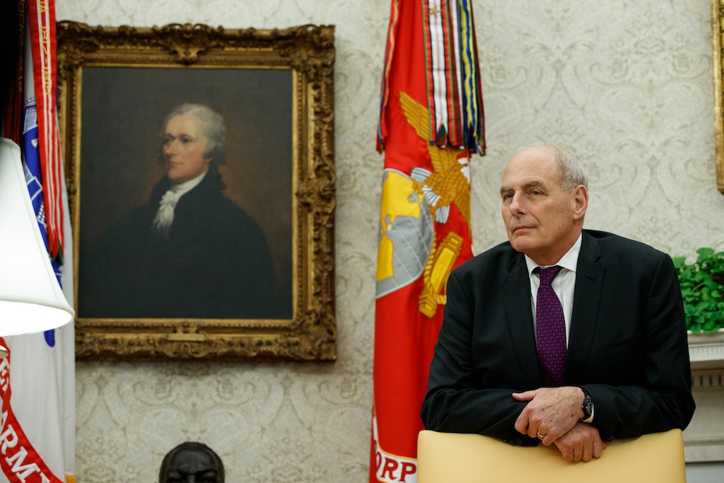 (Evan Vucci  |  AP Photo)  White House Chief of Staff John Kelly watches as President Donald Trump speaks during a signing ceremony for the "Cybersecurity and Infrastructure Security Agency Act," in the Oval Office of the White House, Friday, Nov. 16, 2018, in Washington.