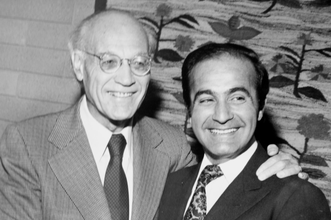 (Tribune file photo) Long-Time Utah Symphony conductor Maurice Abravanel with his successor Varoujan Kodjian in November 1979.
