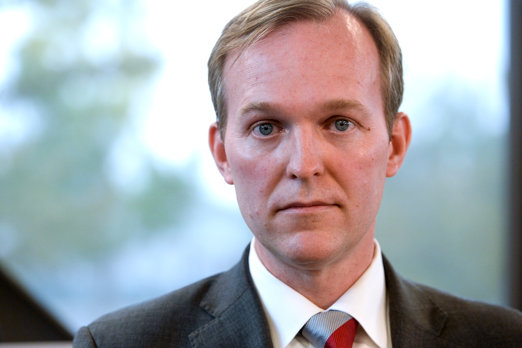 (Leah Hogsten | Tribune file photo) Rep. Ben McAdams on Oct. 4, 2019, at the Midvale Senior Center. McAdams, a moderate Democrat elected by fewer than 700 votes in 2018, knows he will face Republican attempts to paint him as a liberal — even a socialist — in the upcoming election.