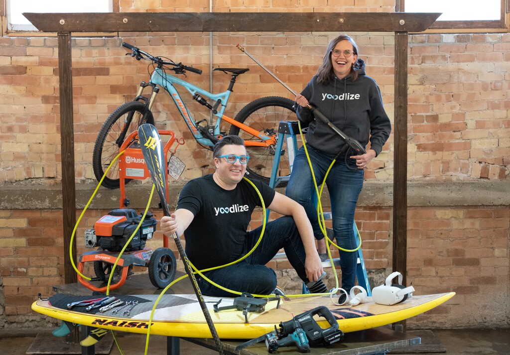 (Francisco Kjolseth | The Salt Lake Tribune) Jason and Natalie Fairbourne are co-founders of Yoodlize, a new peer-to-peer Utah startup that helps people rent out their random stuff, like paddleboards, mountain bikes, drones, ladders, tools, and more.