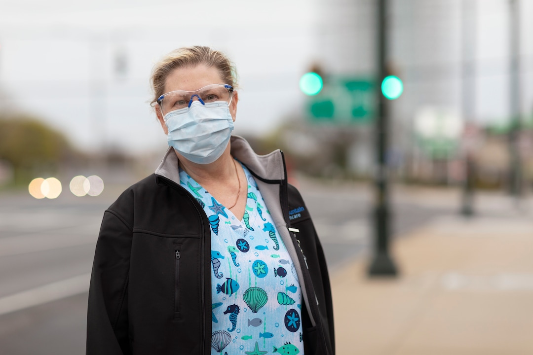 (Photo Courtesy of Intermountain Healthcare) Pictured is Dixie Harris, a physician at Intermountain Healthcare, on her first day in New York to help with the coronavirus crisis there on April 15, 2020.