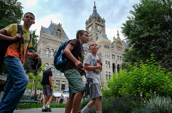 (Francisco Kjolseth  |  The Salt Lake Tribune)  Young and old gather for the annual 2019 Utah Arts Festival as it kicks off at Library Square and Washington Square in downtown Salt Lake City, Thursday, June 20, 2019, with visual and performance art of all varieties and food for all ages from June 20-23.