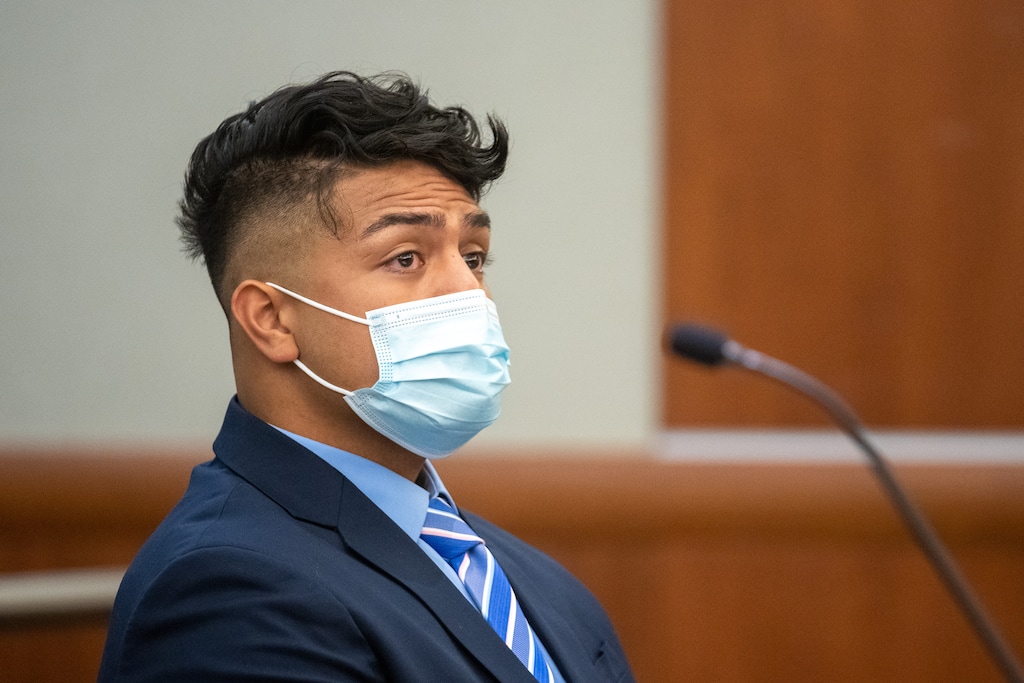 (Trent Nelson  |  The Salt Lake Tribune) Sione Lund, a former University of Utah football player, at a preliminary hearing in West Jordan on Thursday, July 28, 2022. On Monday, Lund was sentenced to 30 days in jail for a 2019 sexual assault case.