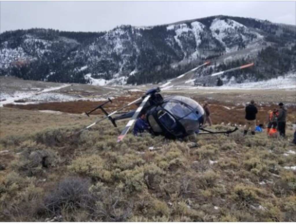 (Wasatch County Search and Rescue) An elk downed a helicopter that had been capturing the animals in eastern Utah.