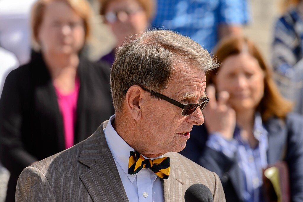 (Trent Nelson  |  Tribune file photo) Attorney David Irvine speaks at a news conference in Salt Lake City Tuesday June 27, 2017, announcing the filing of a lawsuit challenging the 2016 law establishing partisan elections for the Utah State Board of Education. On Monday, a judge ruled that the law, Senate Bill 78, violated provisions of the Utah Constitution.