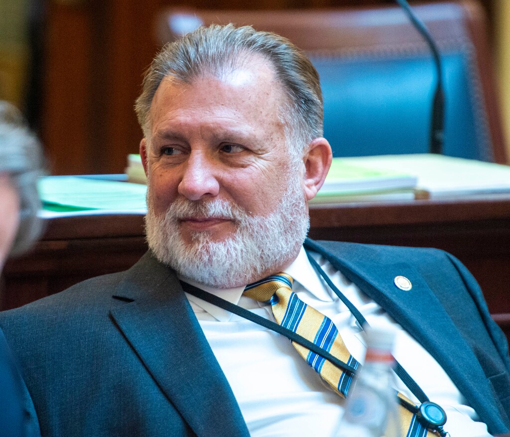 (Rick Egan  |  The Salt Lake Tribune)     Sen. Curtis Bramble, R-Provo, in the Senate Chamber, Thursday, Feb. 20, 2020.