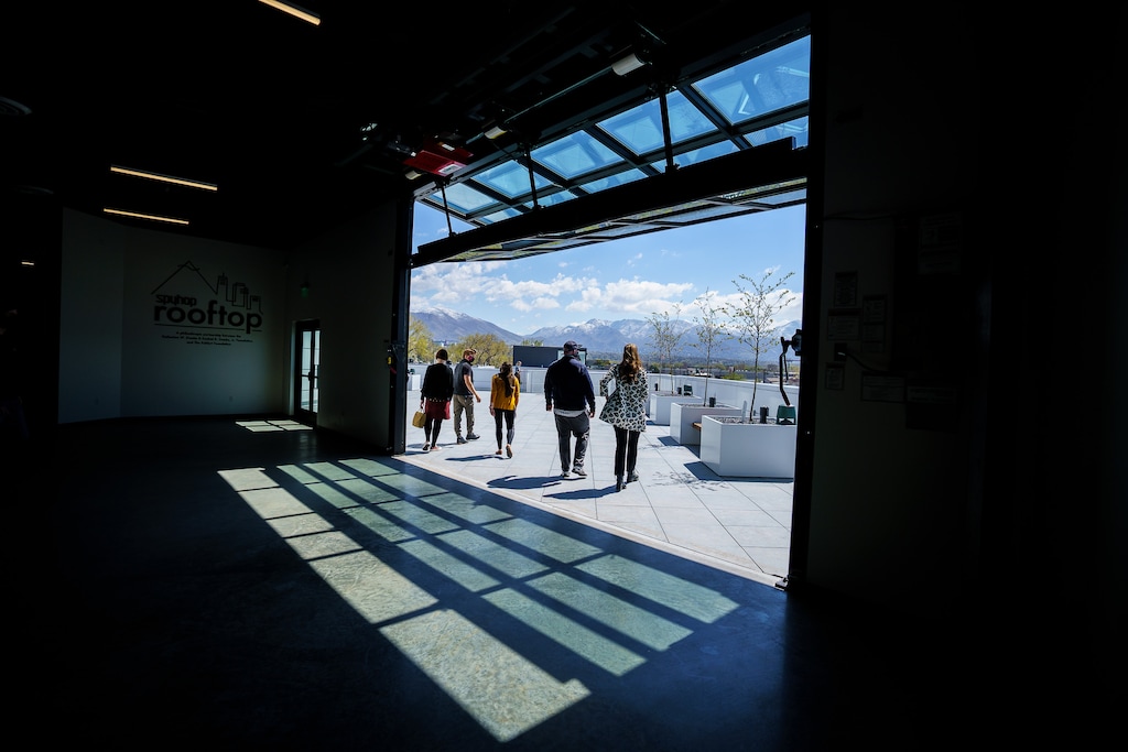 (Trent Nelson  |  The Salt Lake Tribune) The rooftop space at Spy Hop’s new headquarters in the Central Ninth neighborhood of Salt Lake City on Wednesday, April 28, 2021.