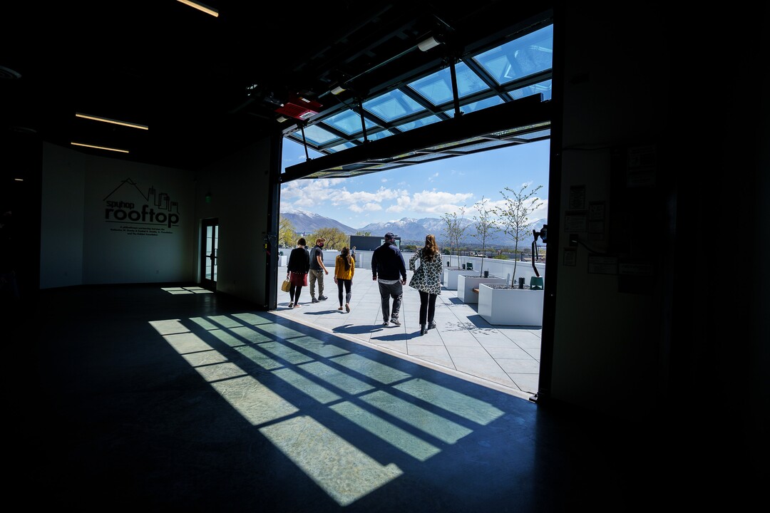(Trent Nelson  |  The Salt Lake Tribune) The rooftop space at Spy Hop’s new headquarters in the Central Ninth neighborhood of Salt Lake City on Wednesday, April 28, 2021.