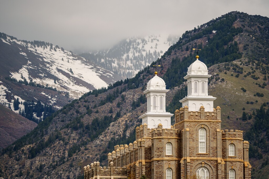 The Latter-day Saint temple in Logan on Monday, April 28, 2025.