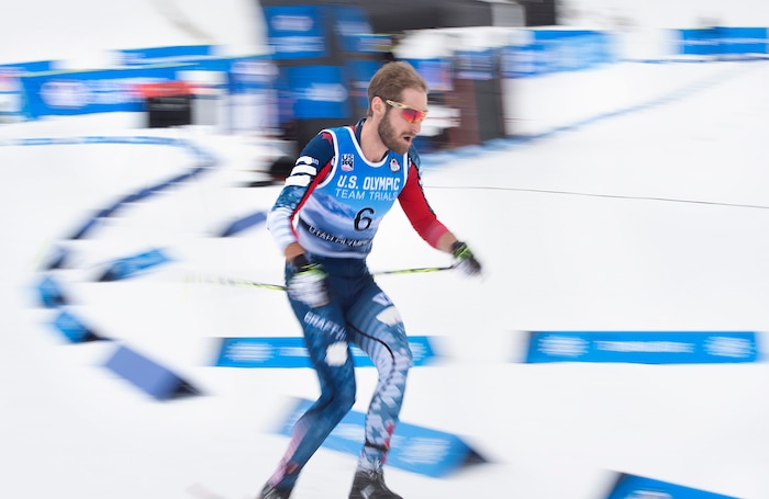(Scott Sommerdorf   |  The Salt Lake Tribune)   
Taylor Fletcher on his way to finishing fourth as his brother Bryan Fletcher won the Nordic Combined Olympic Trials in Park City, Saturday, December 30, 2017.