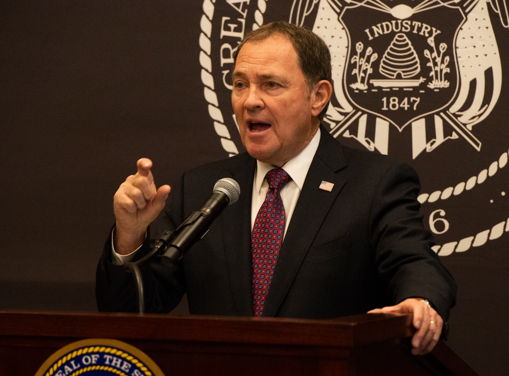 (Rick Egan  |  The Salt Lake Tribune)     Gov. Gary Herbert makes a few comments about the evolving economic situation associated with COVID-19, in a news conference at the Utah State Capitol, Friday, March 20, 2020.