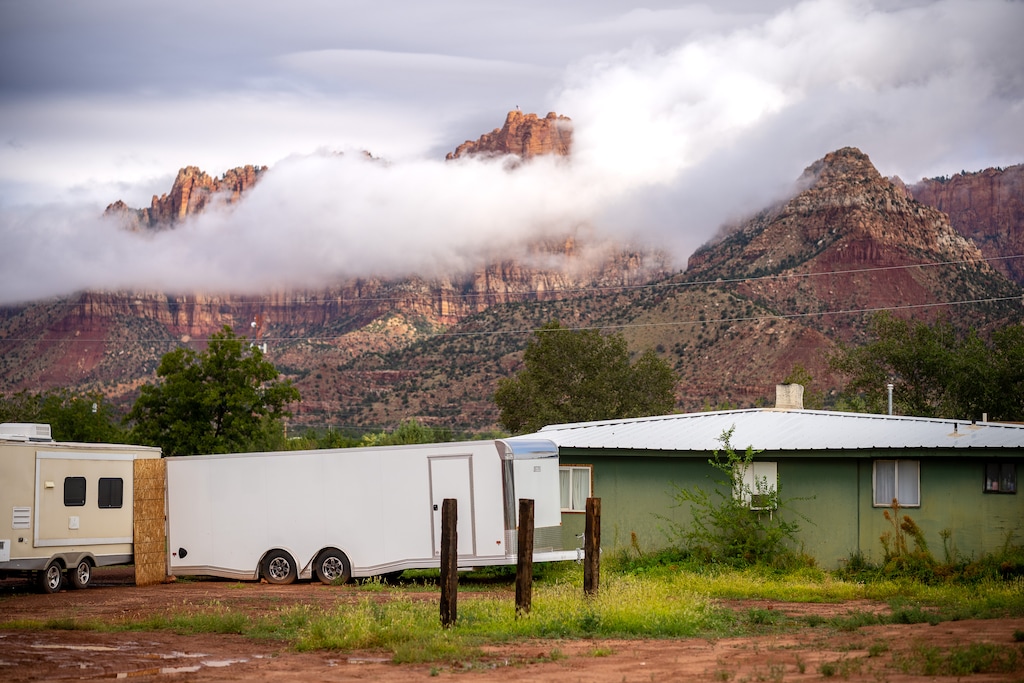 (Trent Nelson | The Salt Lake Tribune) The so-called "Green House," which was raided and searched by the FBI after the arrest of Samuel Bateman in Colorado City, Ariz. on Tuesday, Sept. 13, 2022.