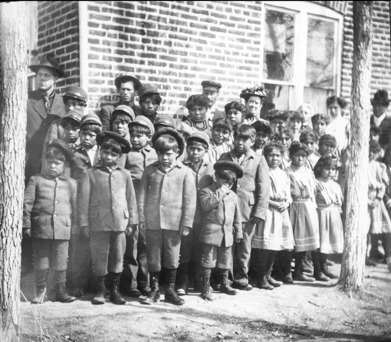 (Panguitch Utah History) Pictured are the students at the boarding school for Native Americans just north of Panguitch, Utah, that ran from 1904 to about 1909.