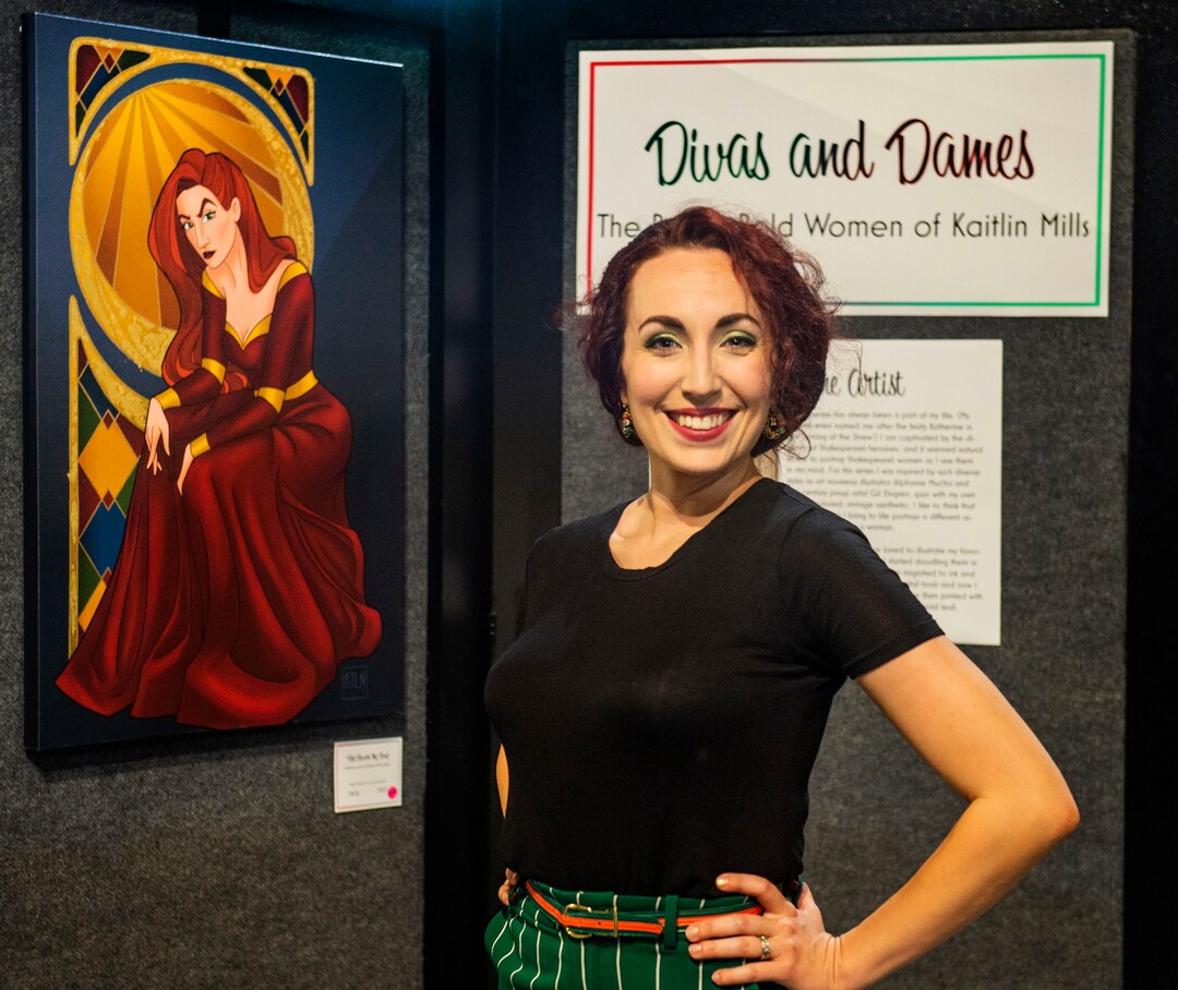 (Rick Egan  |  The Salt Lake Tribune)       Artist Kaitlin Mills with her exhibit at Frontier Homestead State Park in Cedar City, Wednesday, June 19, 2019.