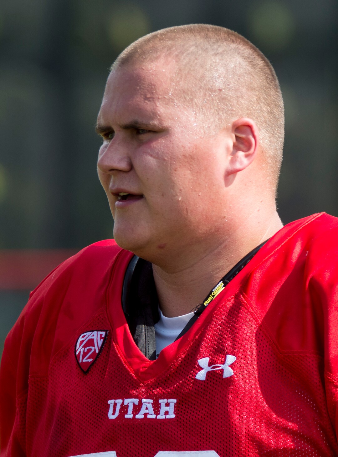 (Rick Egan  |  The Salt Lake Tribune)  Utah left tackle Jackson Barton (70) at football practice, Monday, August 7, 2017.