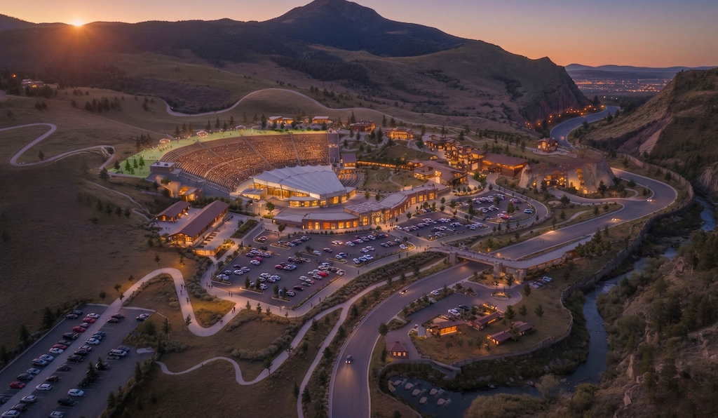(VCBO/Horrocks) A rendering shows the proposed Vesper Amphitheater in Provo Canyon. The Provo City Council is scheduled to take its first look at the ambitious and controversial proposal this week.