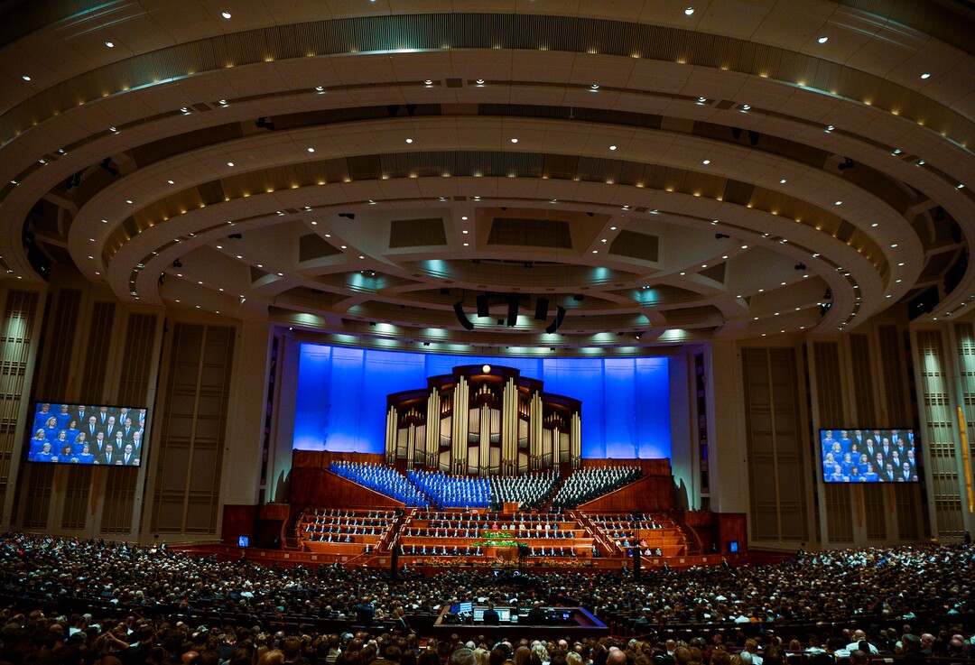 (Leah Hogsten  |  The Salt Lake Tribune)  Members of The Church of Jesus Christ of Latter-day Saints attend the morning session during 189th Annual General Conference in Salt Lake City.