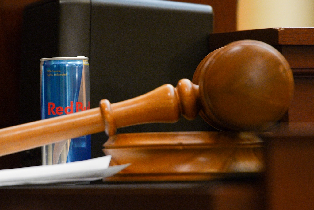 (Leah Hogsten  |  The Salt Lake Tribune) House Speaker Brad R. Wilson, R-Kaysville kept an energy drink next to his gavel during the waning hours of the last day of the Utah Legislative session, March 12, 2020.