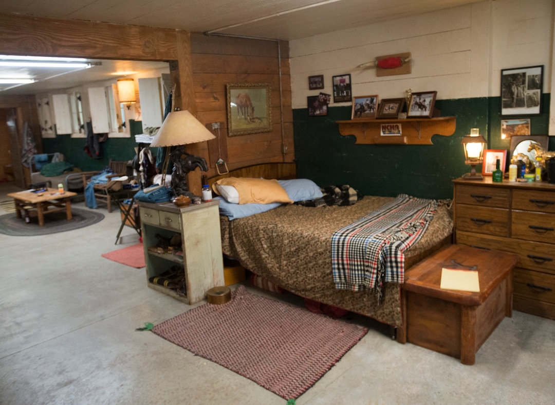 (Rick Egan  |  The Salt Lake Tribune)    The bunkhouse set for the upcoming Paramount Network series  "Yellowstone" at Utah Film Studios in Park City. The series stars Oscar-winner Kevin Costner, who is also an executive producer, as the patriarch of a family that owns the largest contiguous ranch in the United States, which borders on Yellowstone National Park.