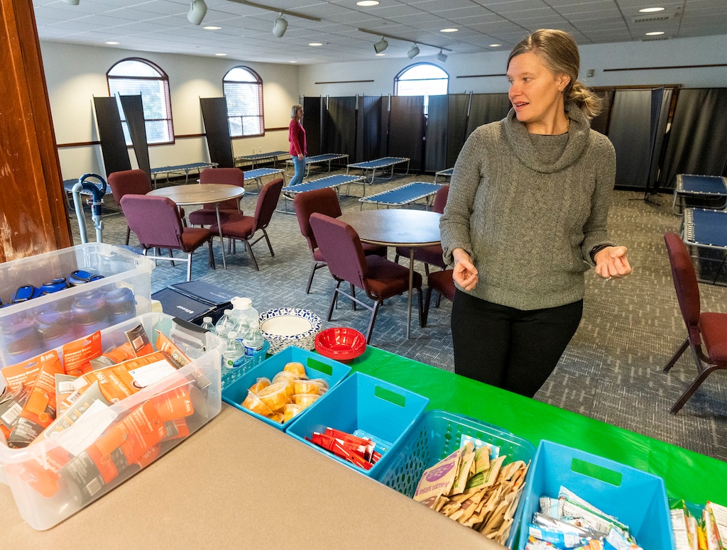 (Rick Egan | The Salt Lake Tribune) Lindsey D. Harrelson, the William A. Burnard Warming Center's executive director, at St. John's Episcopal Church in Logan, Monday, Dec. 4, 2023.