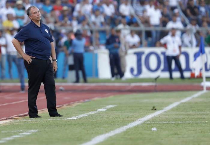 United States coach Bruce Arena stands on the sideline during a 2018 World Cup qualifying soccer match against Honduras in San Pedro Sula, Honduras, Tuesday, Sept. 5, 2017. (AP Photo/Rebecca Blackwell)