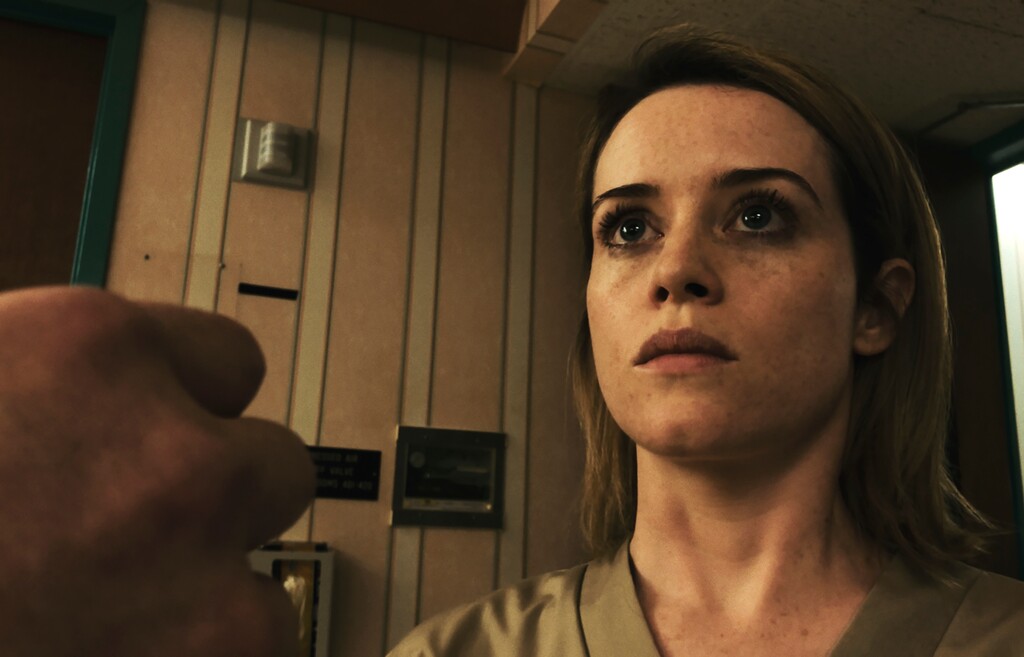 This image released by Bleecker Street shows Claire Foy in a scene from "Unsane." (Bleecker Street via AP)