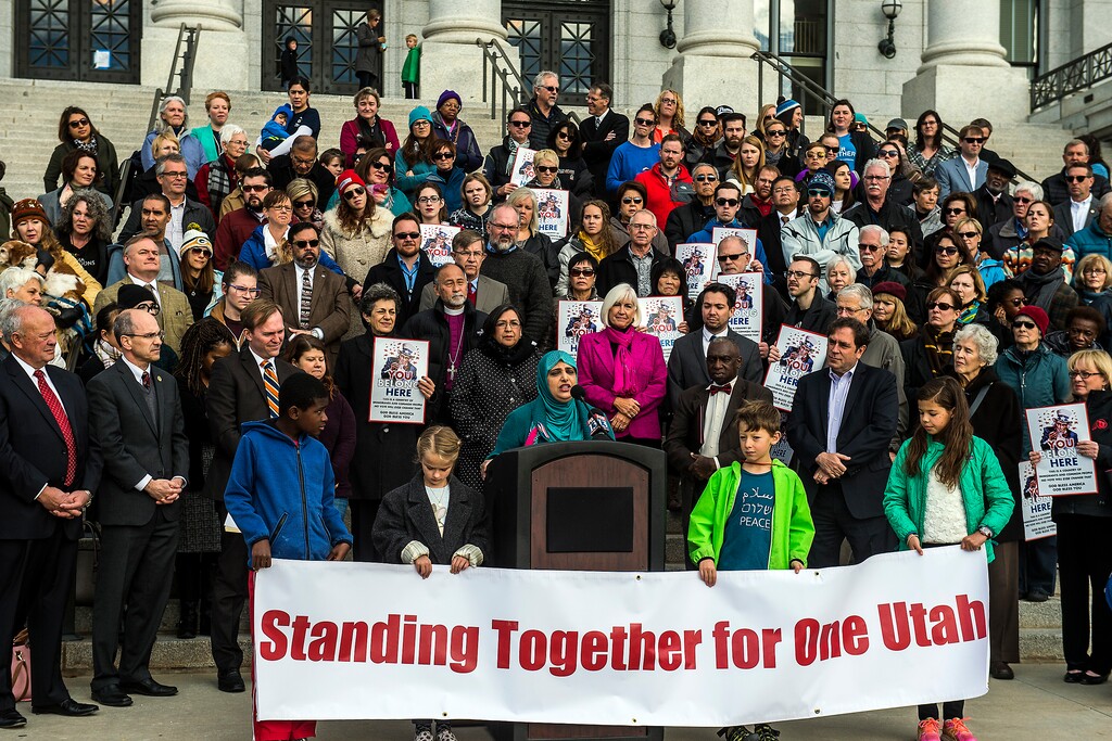 (Chris Detrick | Tribune file photo) Noor Ul-Hasan speaks during the "We are all part of the community" event at the Utah State Capitol Wednesday, Nov. 23, 2016. The gathering is the latest effort to emphasize inclusion and respect for all, no matter their politics, religion, ethnicity, gender, or economic status. It comes on the heels of reports by some local schools and others about bullying, threats and intimidation experienced in the aftermath of the election season. Many have expressed fear that the divisive political rhetoric may provoke people to act out against minorities, refugees, immigrants and other members of vulnerable populations.