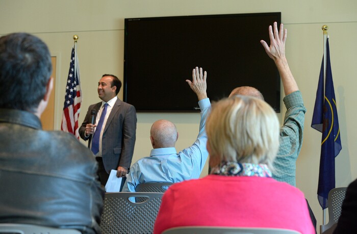 (Scott Sommerdorf   |  The Salt Lake Tribune)   
Members vote as the new United Utah Party held its first Salt Lake County convention to elect county officers, Saturday, October 28, 2017. 