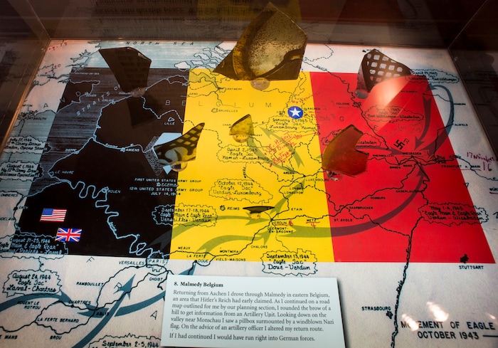 (Rick Egan  |  The Salt Lake Tribune)      The McDonald Windows, stained glass exhibit, "Remembered Light," which features fragments from World War II windows. The exhibit brought to Utah by the Salt Lake Interfaith Roundtable & the Peace Committee of the Utah District of Rotary International. The exhibit runs through Nov 17, at 175 South Main, in Salt Lake City. The exhibit runs through Nov 17, at 175 South Main, in Salt Lake City. Monday, Oct. 29, 2018.




