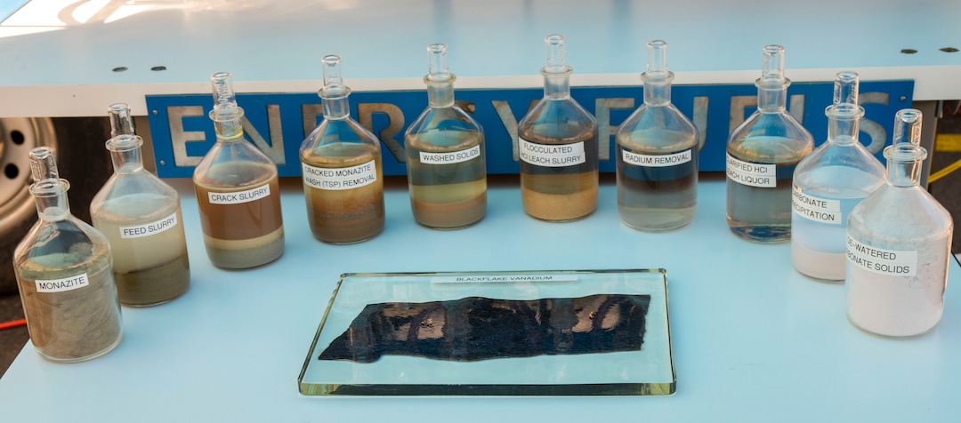(Rick Egan | The Salt Lake Tribune) A sample showing the processing of Rare Earth and Uranium the White Mesa Mill in Blanding, on Thursday, Sept. 16, 2021.