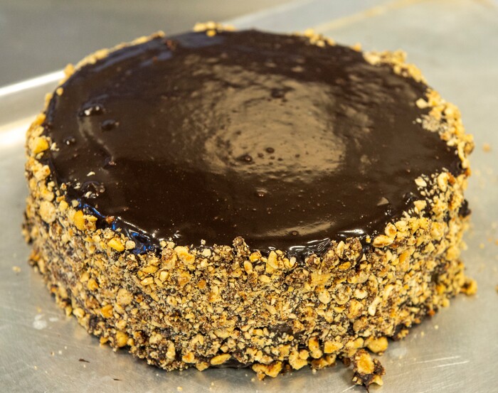(Rick Egan | The Salt Lake Tribune)  Chocolate Hazelnut Torte at Cuisine Unlimited. Maxine Turner and her staff are preparing Thanksgiving meals for pickup and delivery on Wednesday, Nov. 25, 2020.