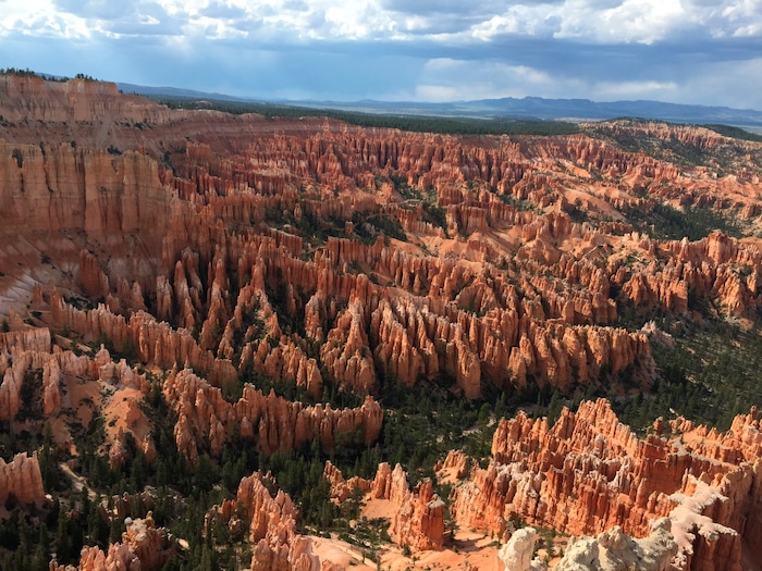 FILE - This May 25, 2017 file photo shows a view of the world-famous hoodoos, also called tent rocks, fairy chimneys and earth pyramids, at Inspiration Point in Bryce Canyon National Park in Utah. Hawaii residents and an organization representing federal workers filed a lawsuit against the Federal Aviation Administration on Wednesday, Oct. 4, 2017 seeking to force it to do something about tour helicopters buzzing around seven national parks across the country. (AP Photo/Eva Parziale, File)