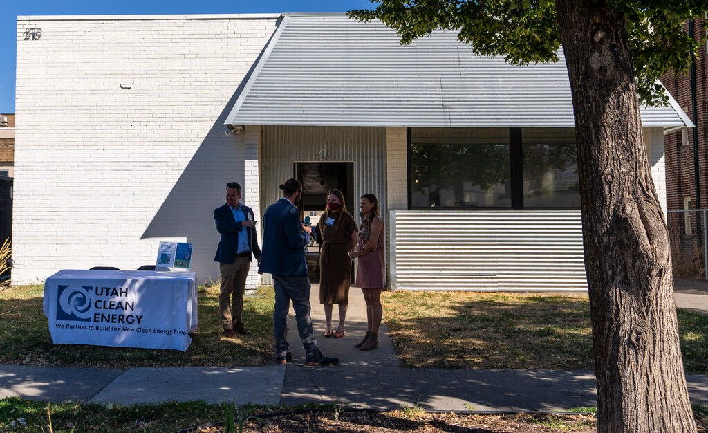 (Leah Hogsten | The Salt Lake Tribune) Utah Clean Energy held an open house in 2021 at their newly purchased, vacant building to showcase their plans to retrofit the organization’s new home into what will become an energy efficient building with on-site renewable energy generation, pollution-free heating and water conserving measures.