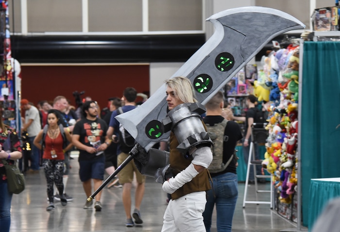 (Francisco Kjolseth  |  The Salt Lake Tribune)  Grant Kakazu as Riven attends the start of FanX Salt Lake Comic Convention at the Salt Palace in Salt Lake City Thursday, Sept. 6, 2018, during the three-day pop culture convention.