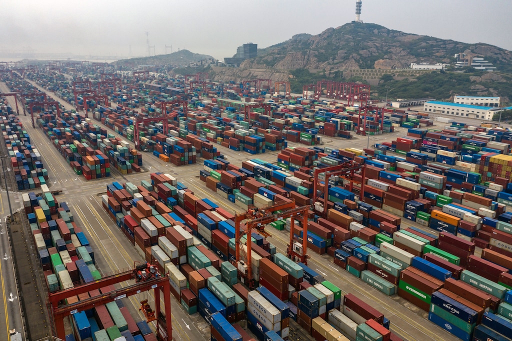 (Lam Yik Fei | The New York Times) The Yangshan Port near Shanghai, China, on May 27, 2019. Hours after Beijing said it would increase tariffs on American goods in response to President Donald Trump’s latest round of Chinese levies, the president demanded companies in the United States to stop doing business with China and warned of additional retaliation.