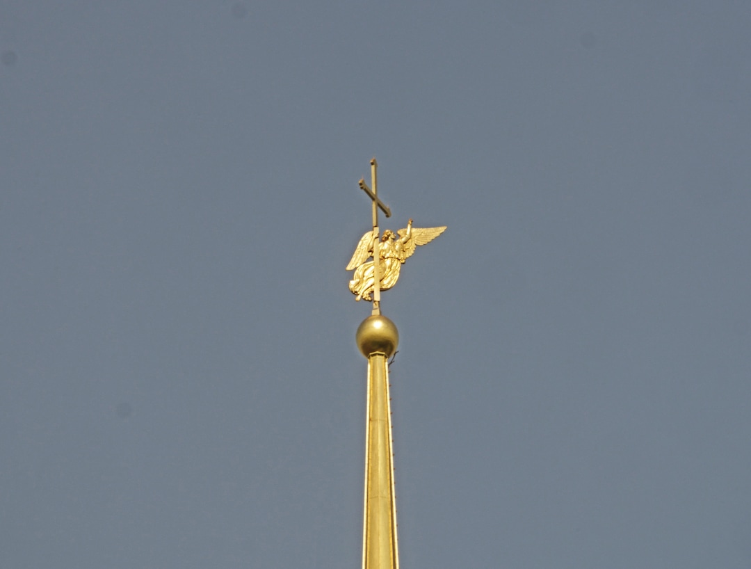 (Michael Stack  | Special to The Salt Lake Tribune) Angel on top of Peter and Paul Cathedral reminds some Russian Latter-day Saints of Moroni statue on many of their faith's temples.