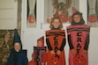 (Bob McCann) Eli McCann at age 6 with his older and younger sisters — all dressed up for Halloween as Crayola crayons.