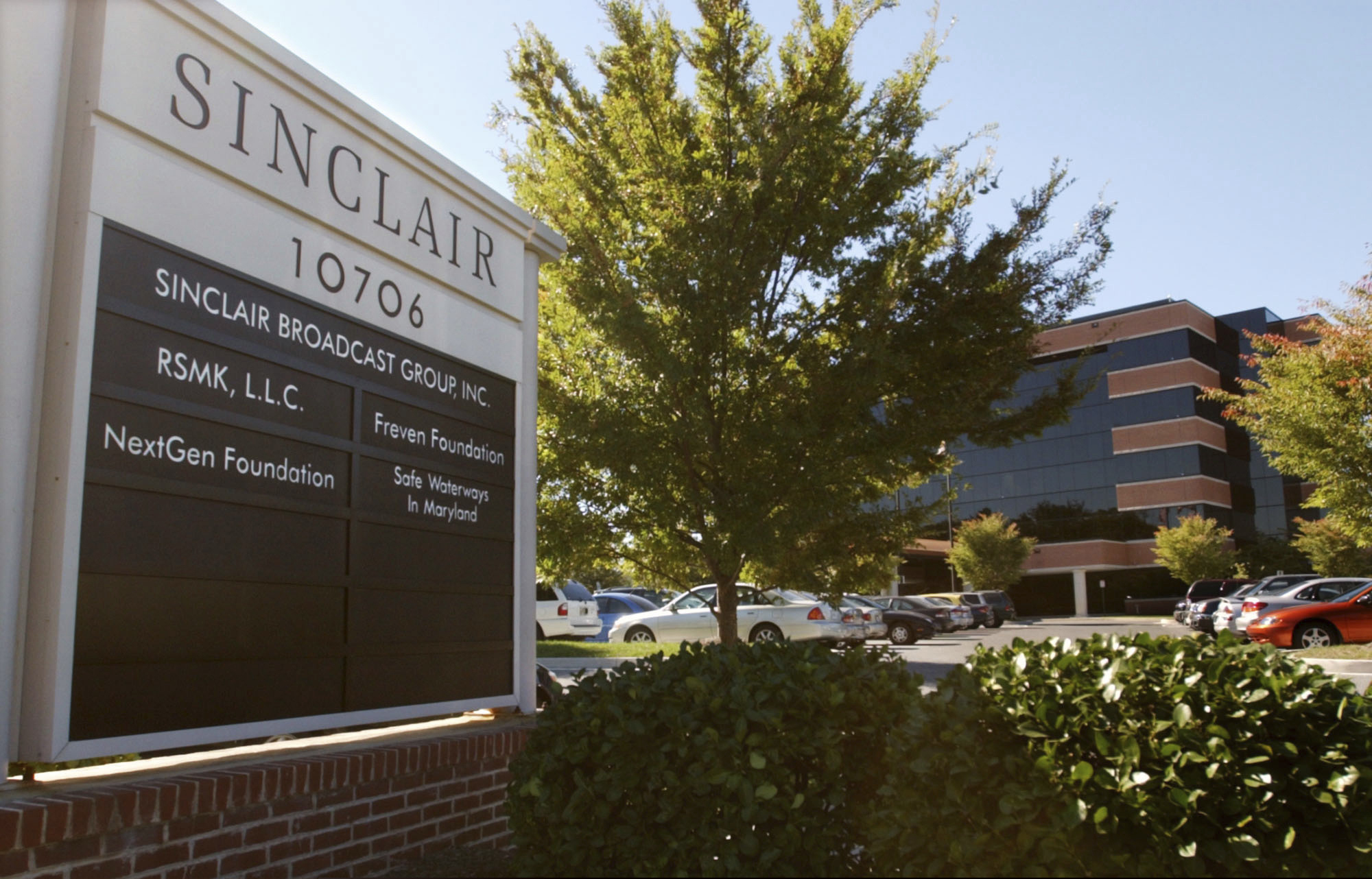 (Steve Ruark | AP file photo) ISinclair Broadcast Group, Inc.'s headquarters stands in Hunt Valley, Maryland.