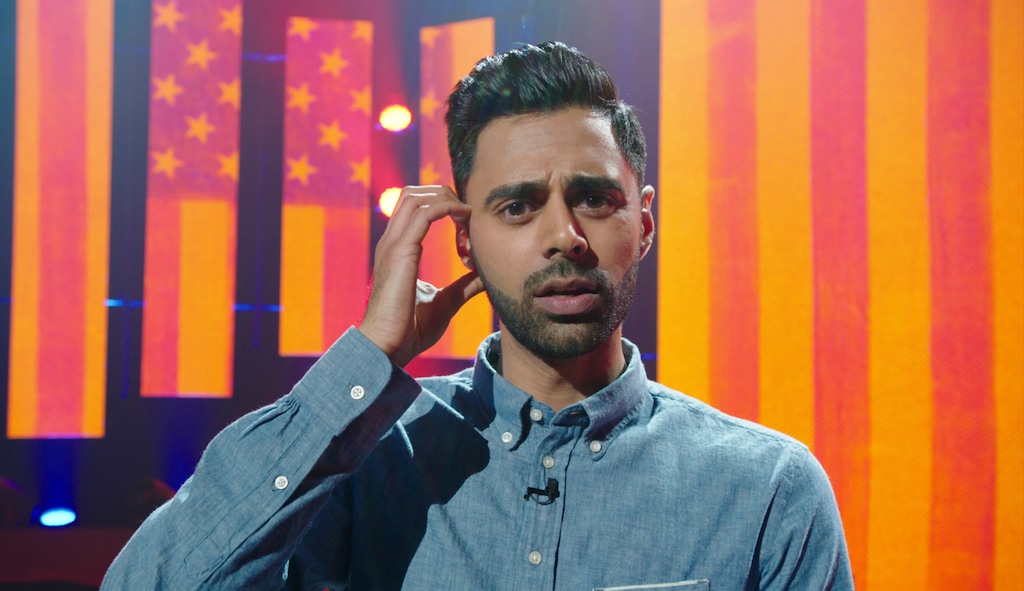 (Netflix | The Associated Press) In this image released by Netflix, comedian Hasan Minhaj appears in a scene from his Netflix special, "Homecoming King." Minhaj is kicking off a 16-city North American tour starting in August and this fall will host his own weekly comedy show for Netflix.