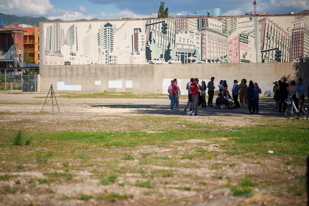 (Trent Nelson  |  The Salt Lake Tribune) The site of a future legal homeless camp in Salt Lake City on Thursday, Sept. 14, 2023.