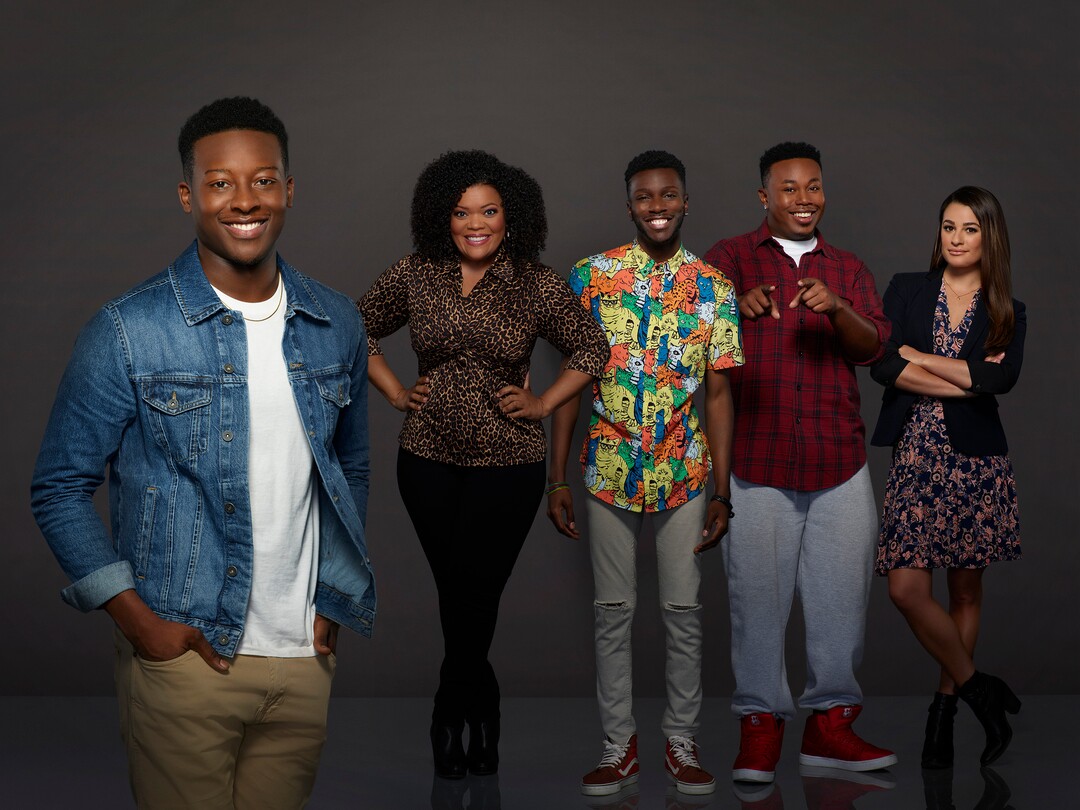 (Craig Sjodin/ABC) “The Mayor” stars Brandon Micheal Hall as Courtney Rose, Yvette Nicole Brown as Dina Rose, Bernard David Jones as Jermaine Leforge, Marcel Spears as T.K. Clifton and Lea Michele as Valentina Barella.