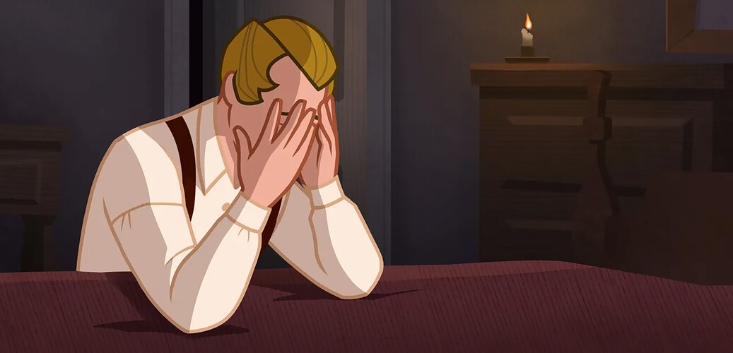 (The Church of Jesus Christ of Latter-day Saints) A scene from a cartoon released by the church to teach children about the faith’s history of polygamy shows church founder Joseph Smith praying. The panel reads, "A few years later, the Lord told Joseph to marry other women. Joseph didn’t want to marry other wives. But he knew it was a commandment from the Lord. When Joseph asked a woman to marry him, he told her to pray about it. He wanted her to know from the Lord that it was right."